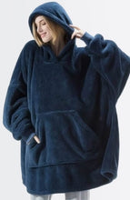 Load image into Gallery viewer, Grey Fluffy Blanket Hoodie