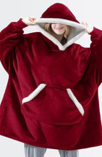 Load image into Gallery viewer, Red and White Blanket Hoodie