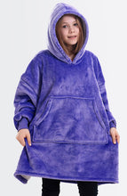 Load image into Gallery viewer, Light Blue Kids Blanket Hoodie
